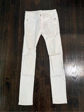 Machine White Skinny Ripped Jeans